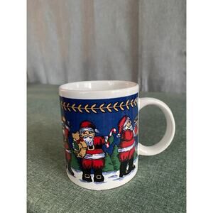 Vintage Santa Claus Christmas Coffee Mug | Festive Holiday Wrap Design | 3.75"